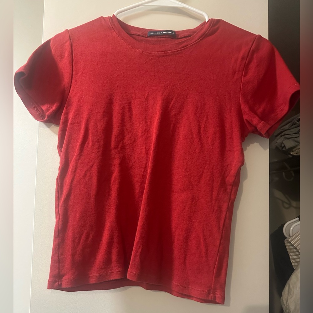 Brandy Melville Red Short Sleeve Tee